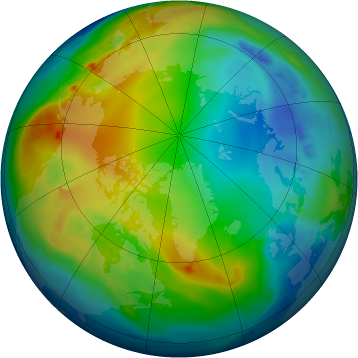 Arctic ozone map for 19 December 2012
